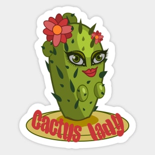 Cactus Lady Funny Succulent Female Plant Sticker